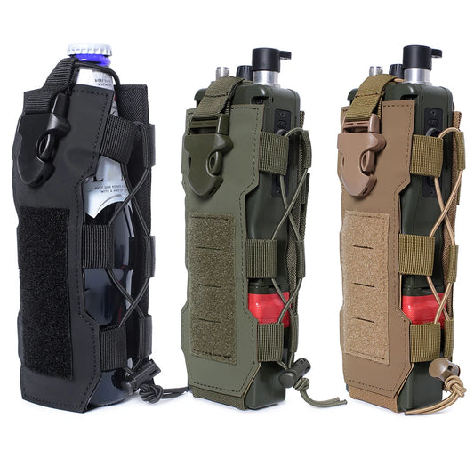 Multifunctional Molle Water Bottle Bag Drawstring Bottle Pouch for Outdoor Travel Camping Hiking Hunting Climbing