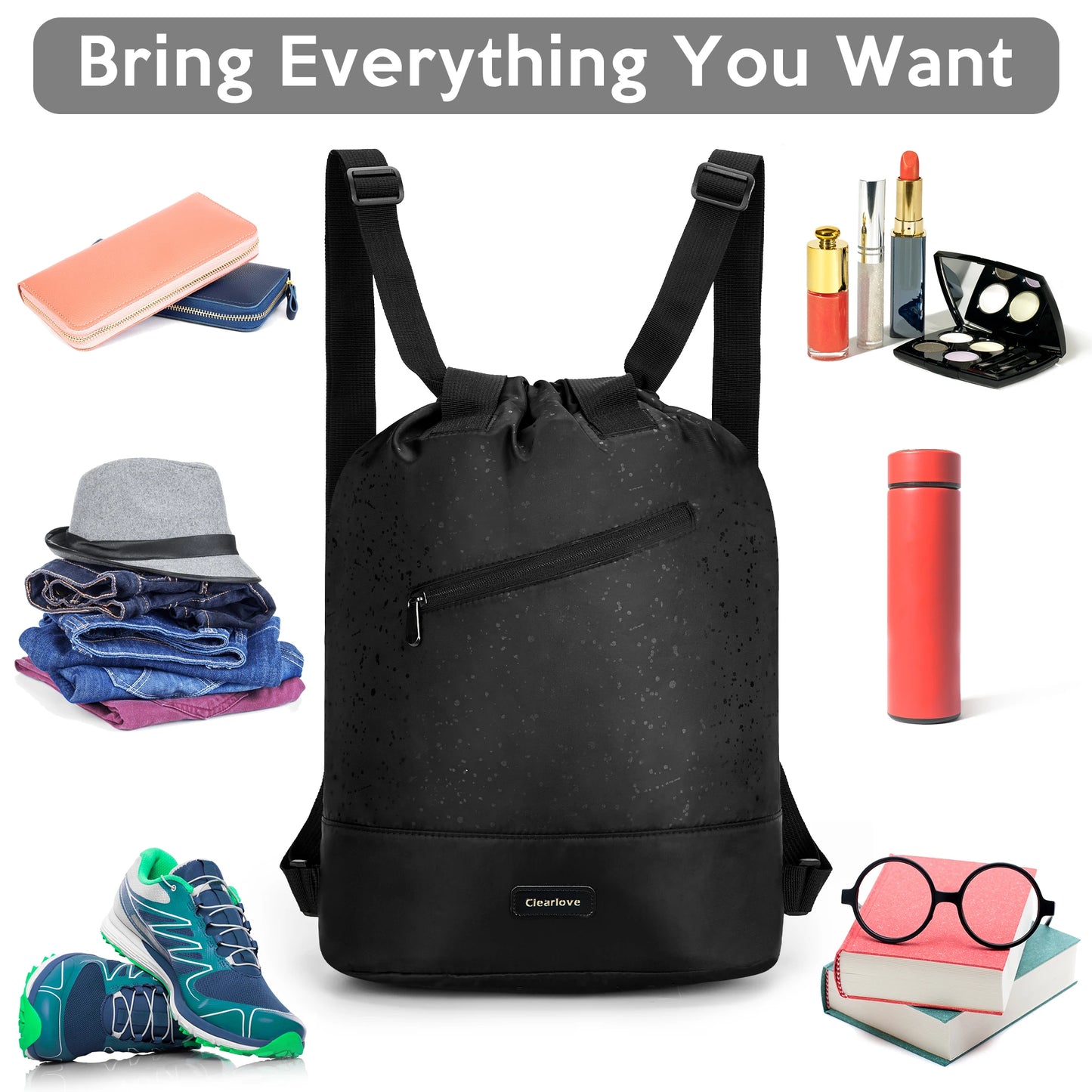 Composite Nylon Bundle Pocket Backpack Outdoor Backpack Black Reflective