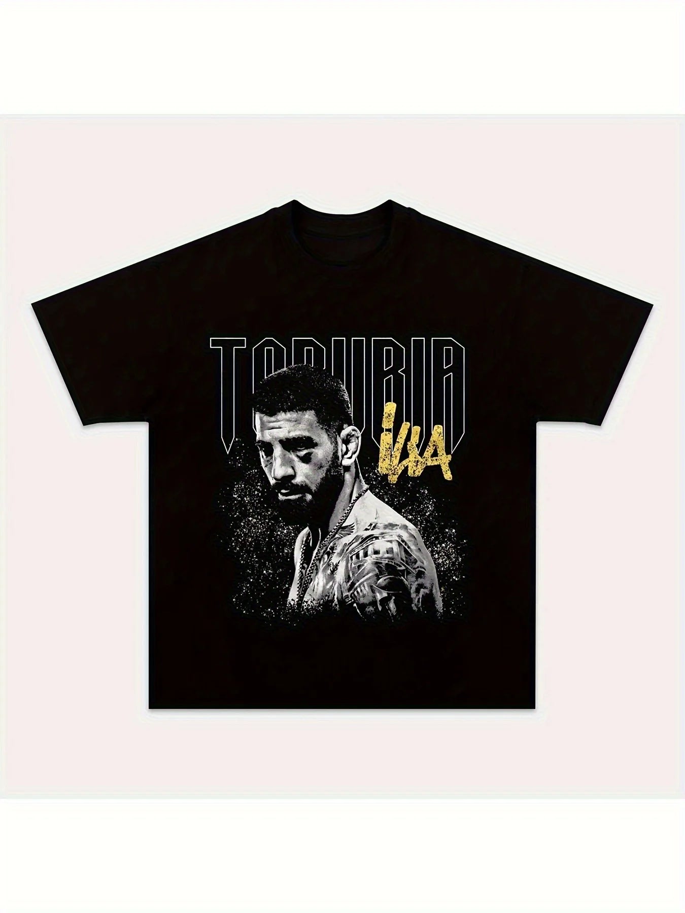 ILIA TOPURIA Black Graphic Comfortable Cotton Men Round Neck Short Sleeves Tshirt