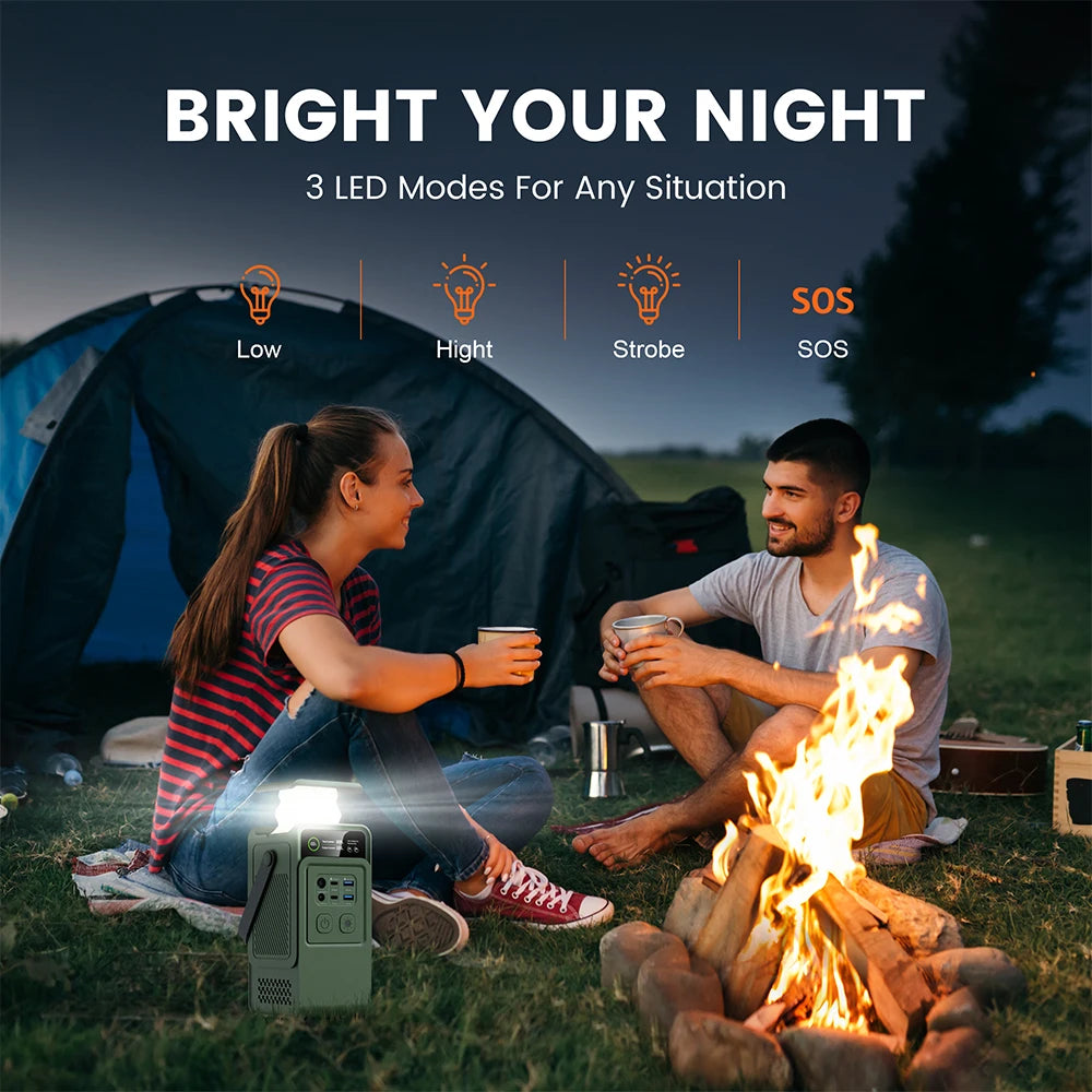 Ctolity AP200L 200W Power Bank 192Wh Lifepo4 Battery 60000mAh Solar Generator for Camping Portable Power Station LED Light