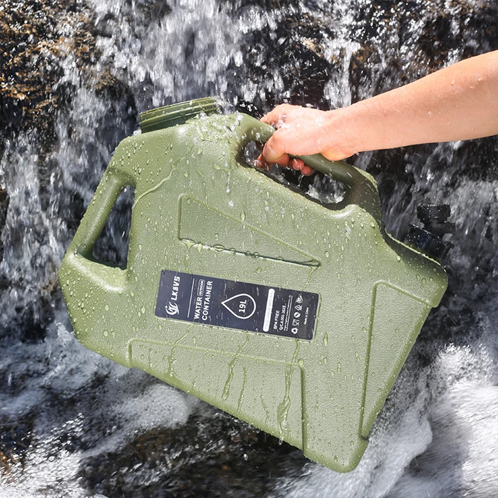 12/13/19L Water Tank Outdoor Water Bin Large Capacity Camping Bucket with Faucet No Leakage Water Bucket Container for Travel