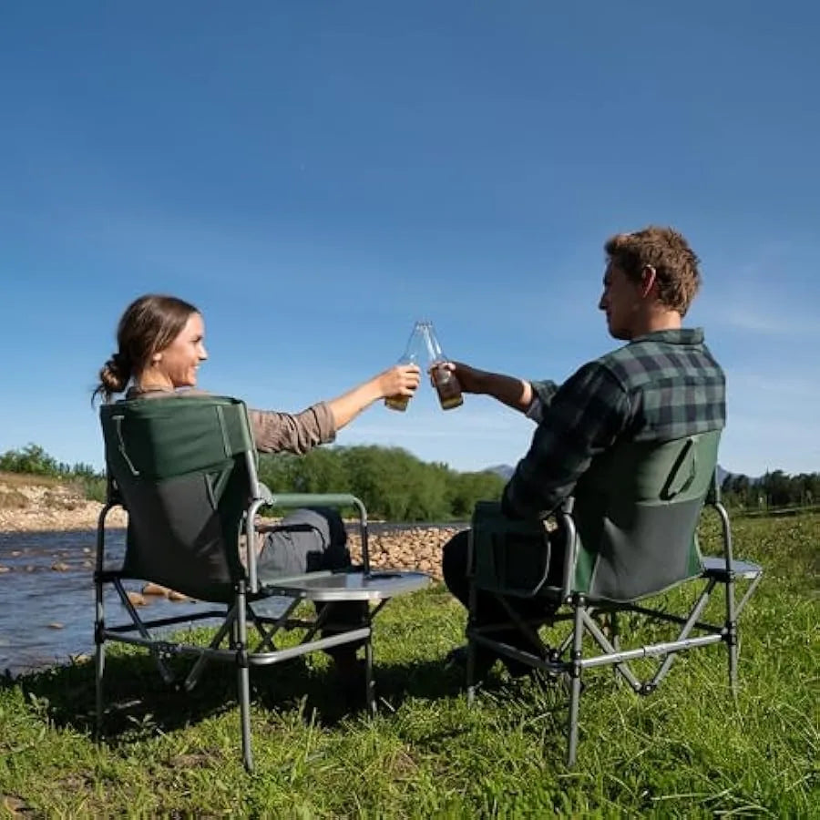 Naturehike Folding Camping Chair with Side Table Portable Director Chair for Outdoor Camp Lawn Hiking Fishing Sports