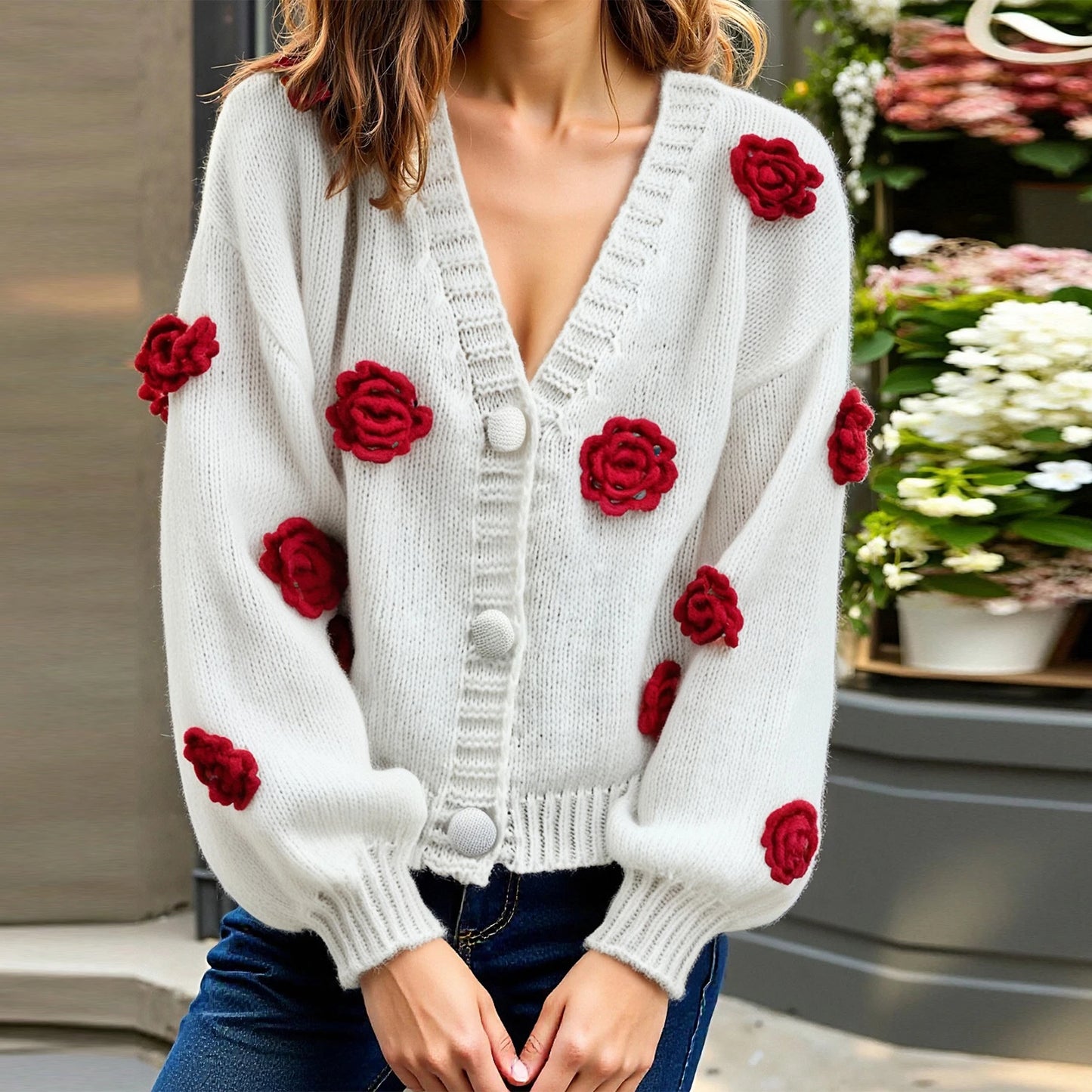 Fall Clothes Women'S Fashionable Long-Sleeved Button Top Sweater Pulls Femmes Tendances 2025 Ropa De Mujer Women Clothes