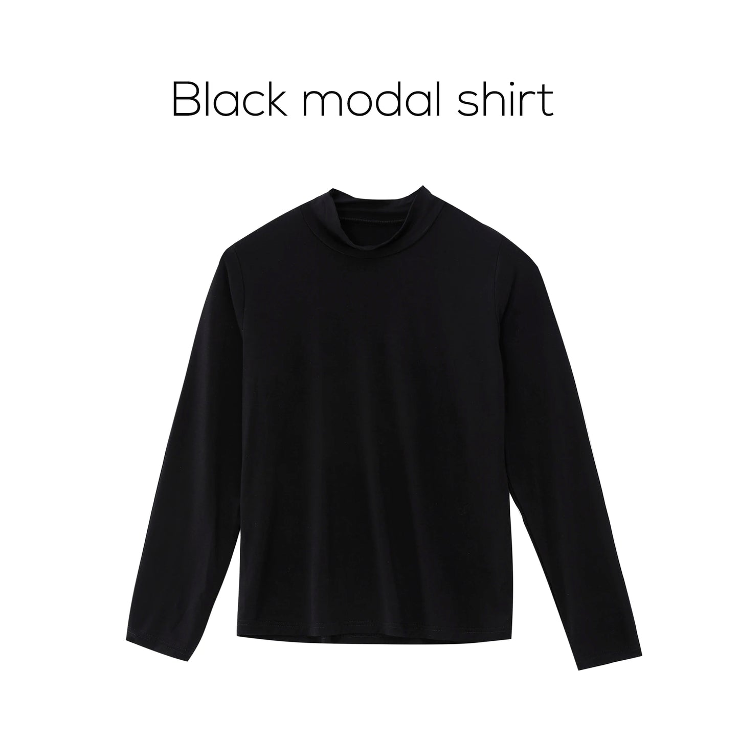 AP Women 2026 Autumn and Winter Knitting Patchwork Sweater Mock Neck Modal Shirt Stretch Skirt Leather Skirt