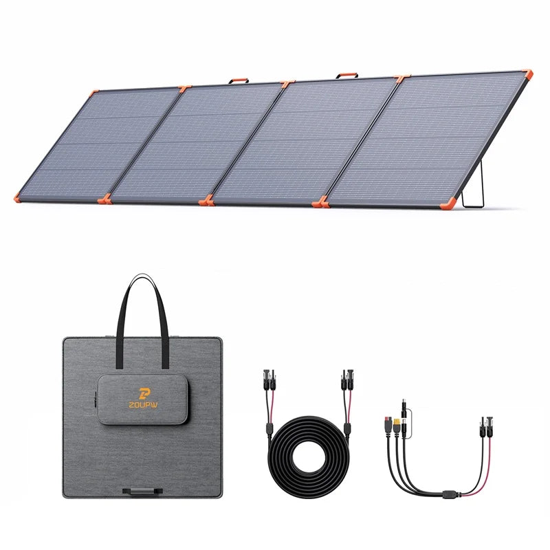 ZOUPW 400W Portable Solar Panel N-Type 16BB High-efficiency N-Type 16BB Cells with a 25% Conversion Rate Durable ETFE Layer
