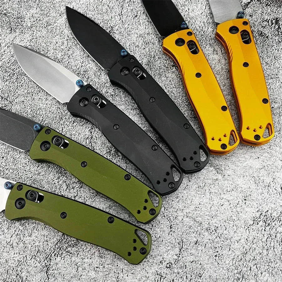 BM 533BK-2 Mini Bugout AXIS Folding Knife Plain Blade Aluminum Handle Outdoor Camping Pocket Knife Rescue Multifunction EDC Tool