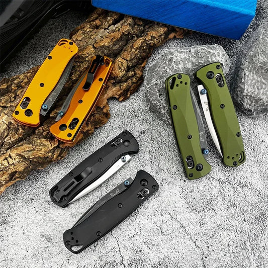BM 533BK-2 Mini Bugout AXIS Folding Knife Plain Blade Aluminum Handle Outdoor Camping Pocket Knife Rescue Multifunction EDC Tool