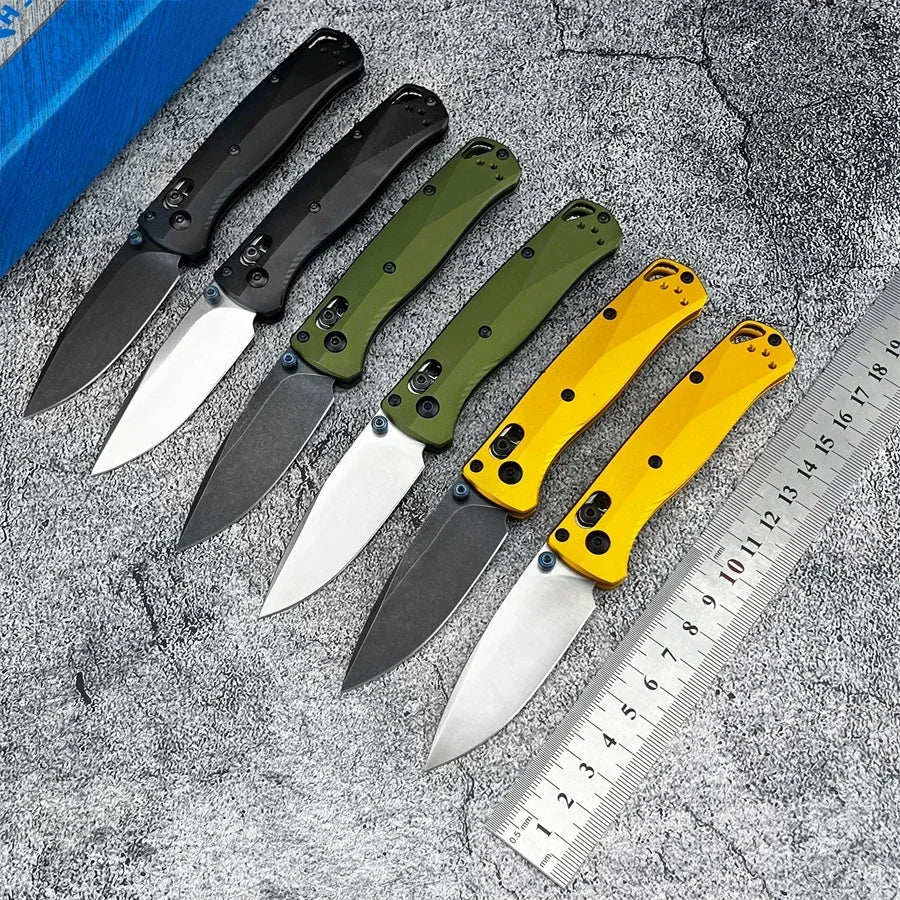 BM 533BK-2 Mini Bugout AXIS Folding Knife Plain Blade Aluminum Handle Outdoor Camping Pocket Knife Rescue Multifunction EDC Tool