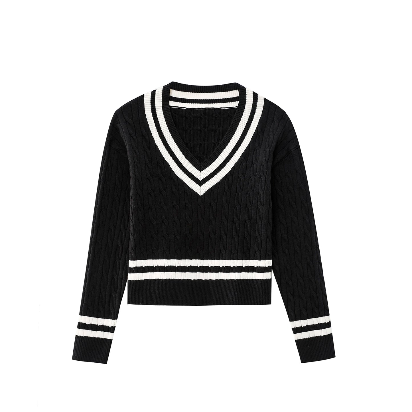 AP Women 2026 Autumn and Winter Knitting Patchwork Sweater Mock Neck Modal Shirt Stretch Skirt Leather Skirt