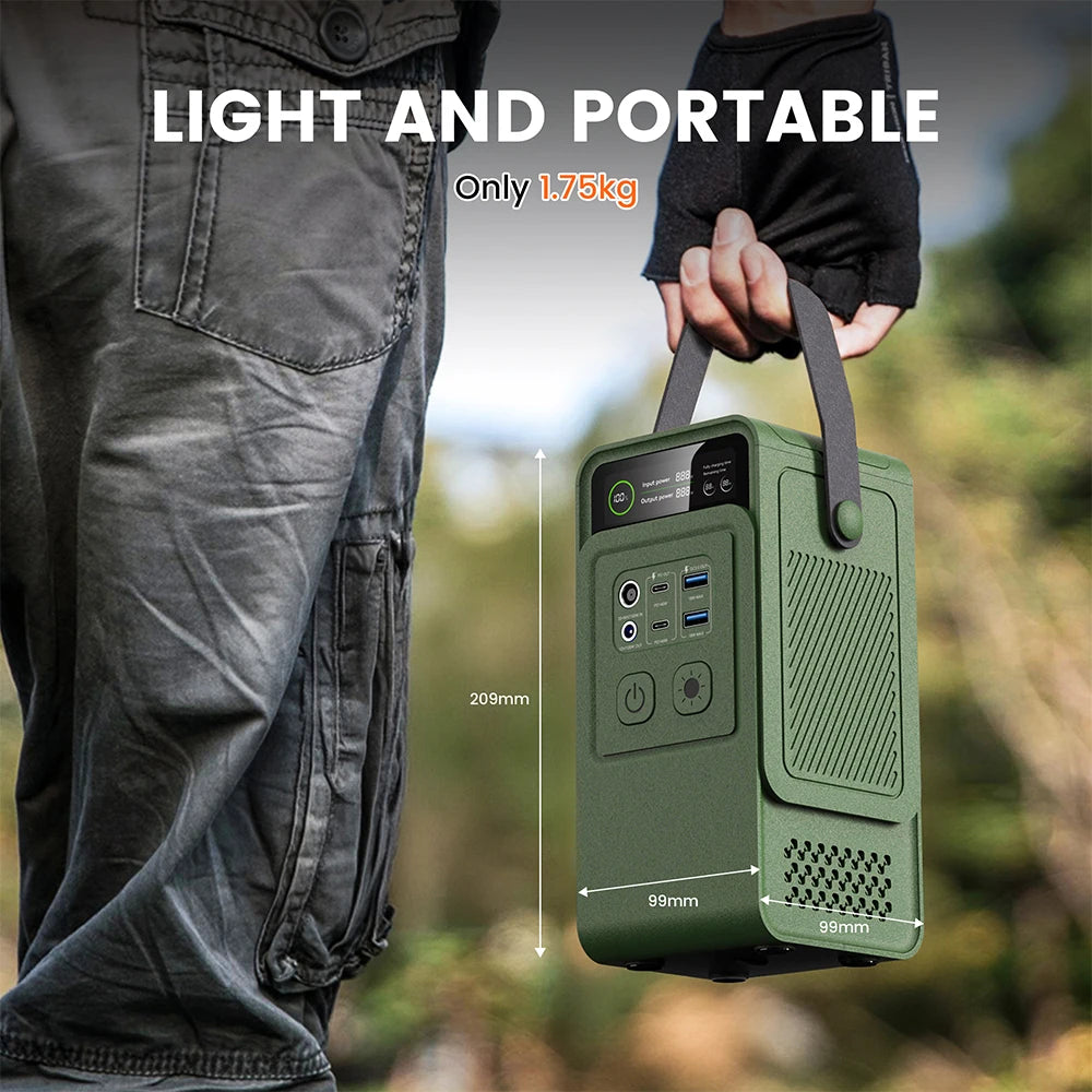 Ctolity AP200L 200W Power Bank 192Wh Lifepo4 Battery 60000mAh Solar Generator for Camping Portable Power Station LED Light