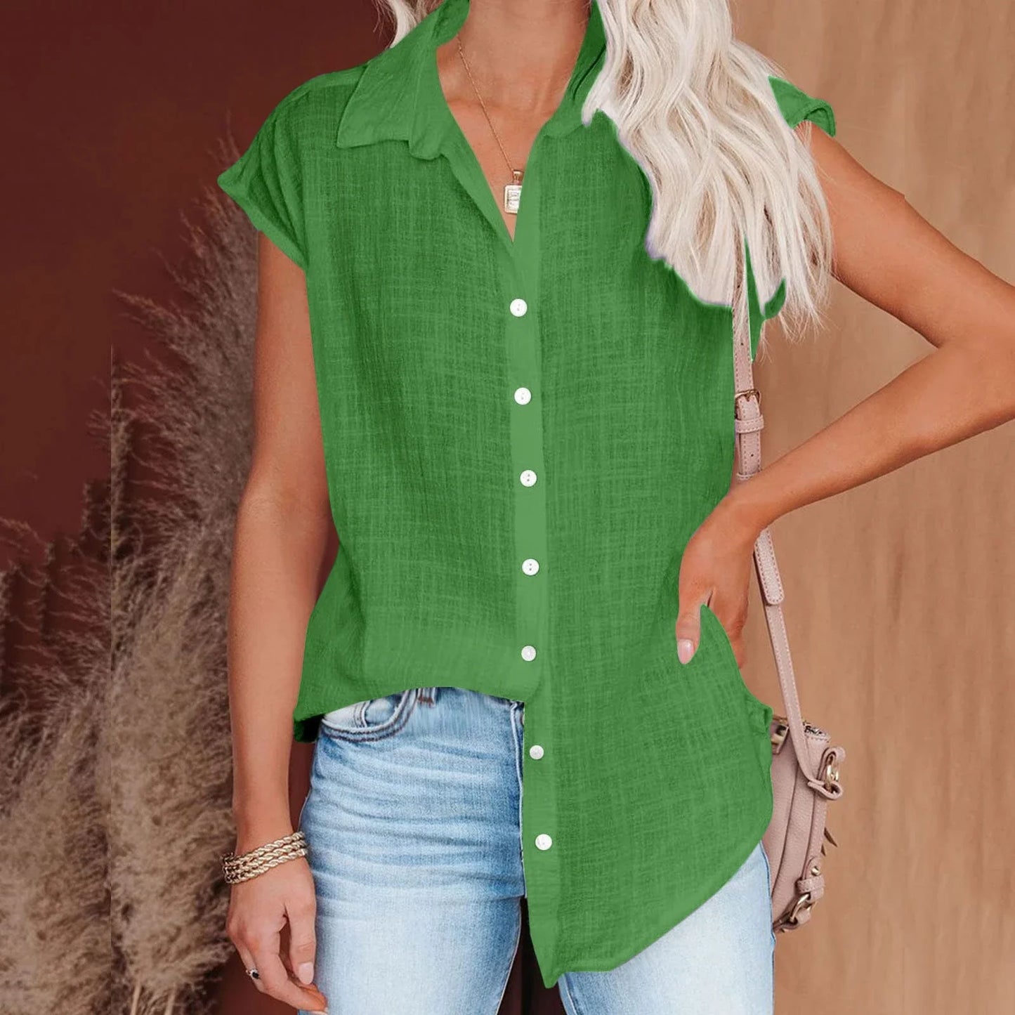 Cotton Linen Shirt Ladies Tops Tee Casual Thin Loose Woman T Shirt Summer Short Sleeve Solid T-Shirts Women Clothing Blusas