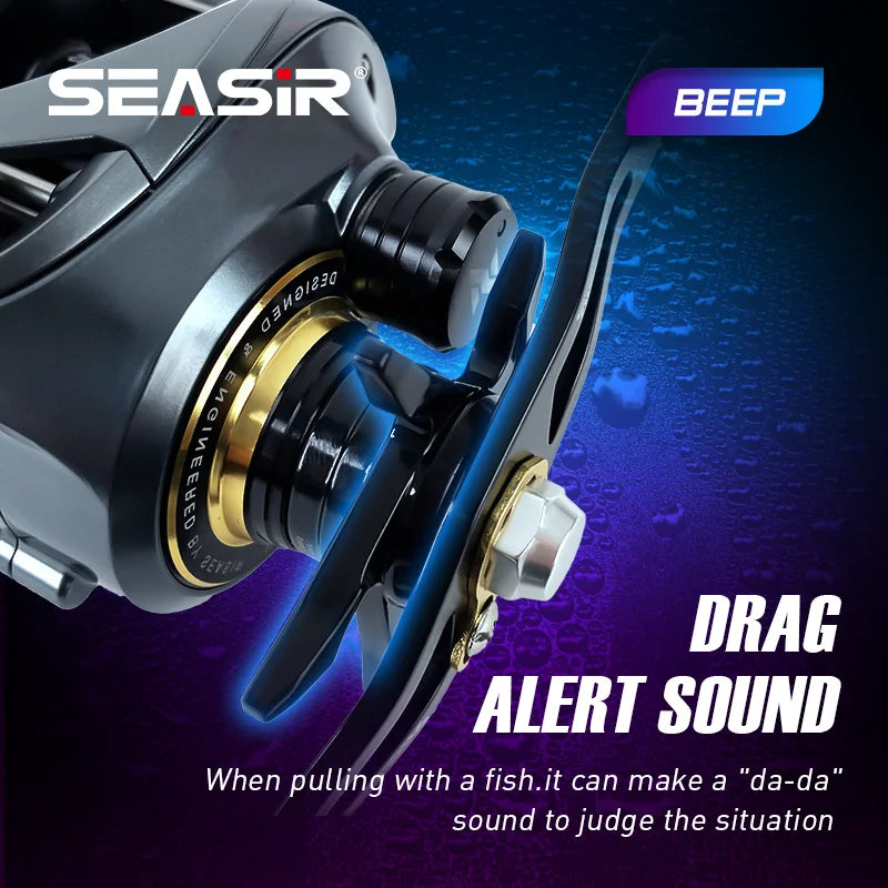 SEASIR Cast-X Baitcasting Reel 7.3:1 HS Gear Ratio Aluminum Double Spool Carbon Grip Metal BFS Micro Fresh Seawater Fishing Coil