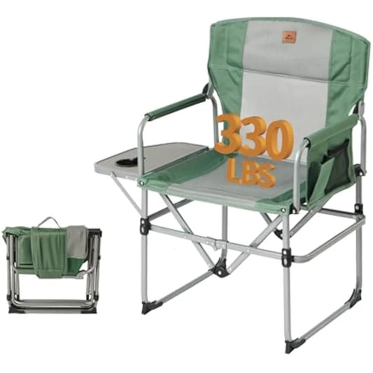 Naturehike Folding Camping Chair with Side Table Portable Director Chair for Outdoor Camp Lawn Hiking Fishing Sports