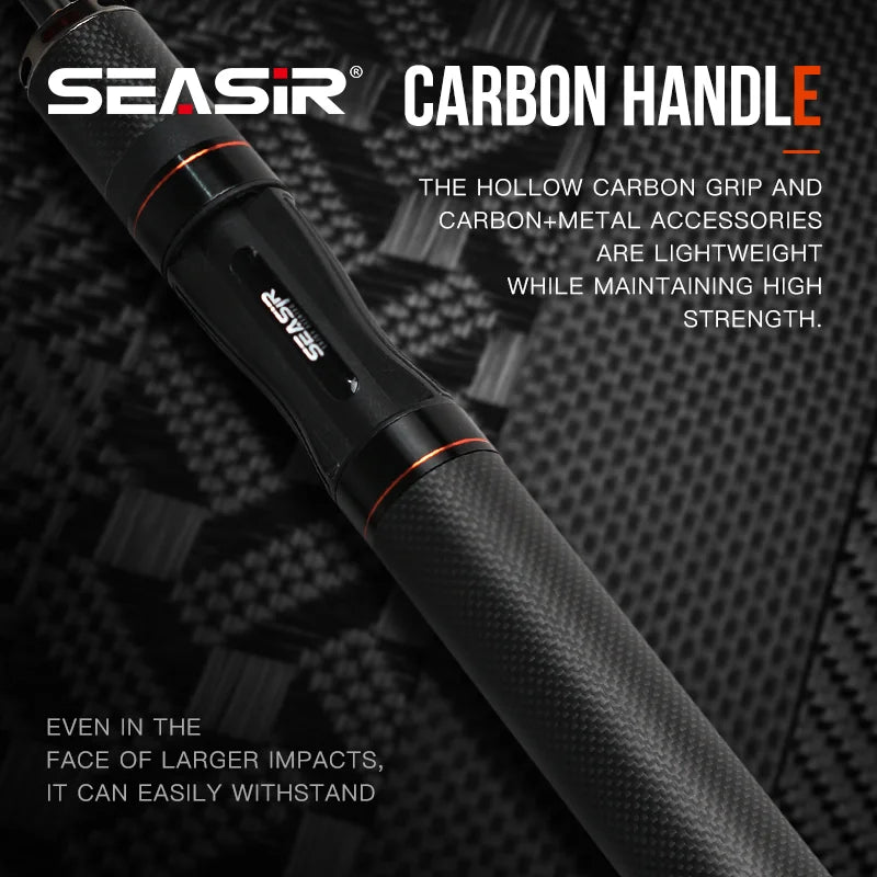 SEASIR Black Arrow Spining Baitcasting Fishing Rod 4.92FT LureWeight 0.8-10gUL Carbon Fiber FUJI O Guide Rings BFS Two Sections
