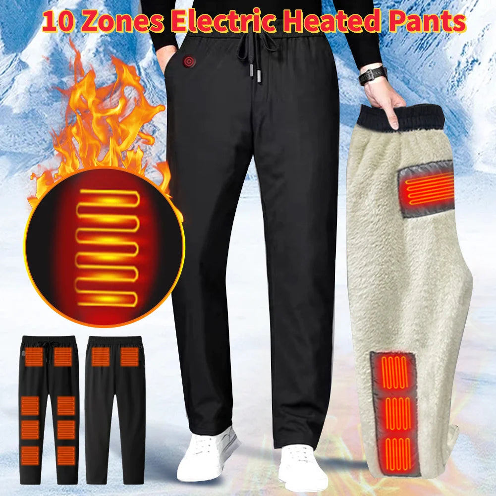Intelligent Heating Pant 10-Heating Zones 2-Switches 3-Speed Adjustable Suitable For Outdoor Activities Indoor Work Hiking Elect