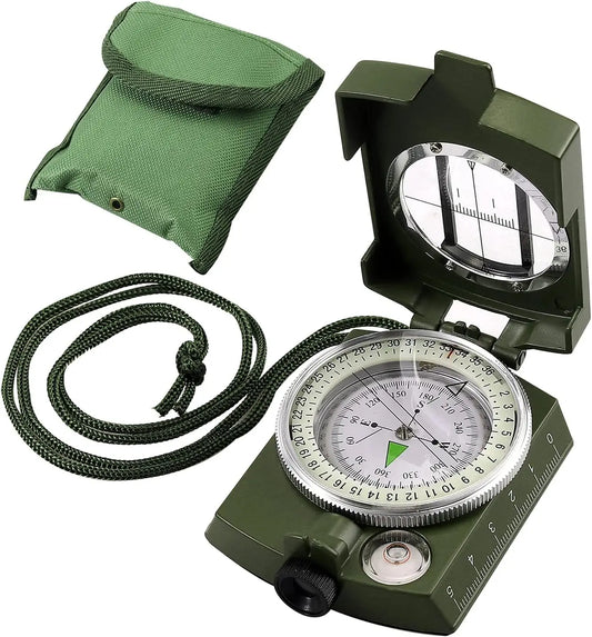 VINTEAM Compass, Military, Waterproof, Sighting, Bubble Levels, Carrying Bag, for Hiking, Camping, Climbing, Biking.