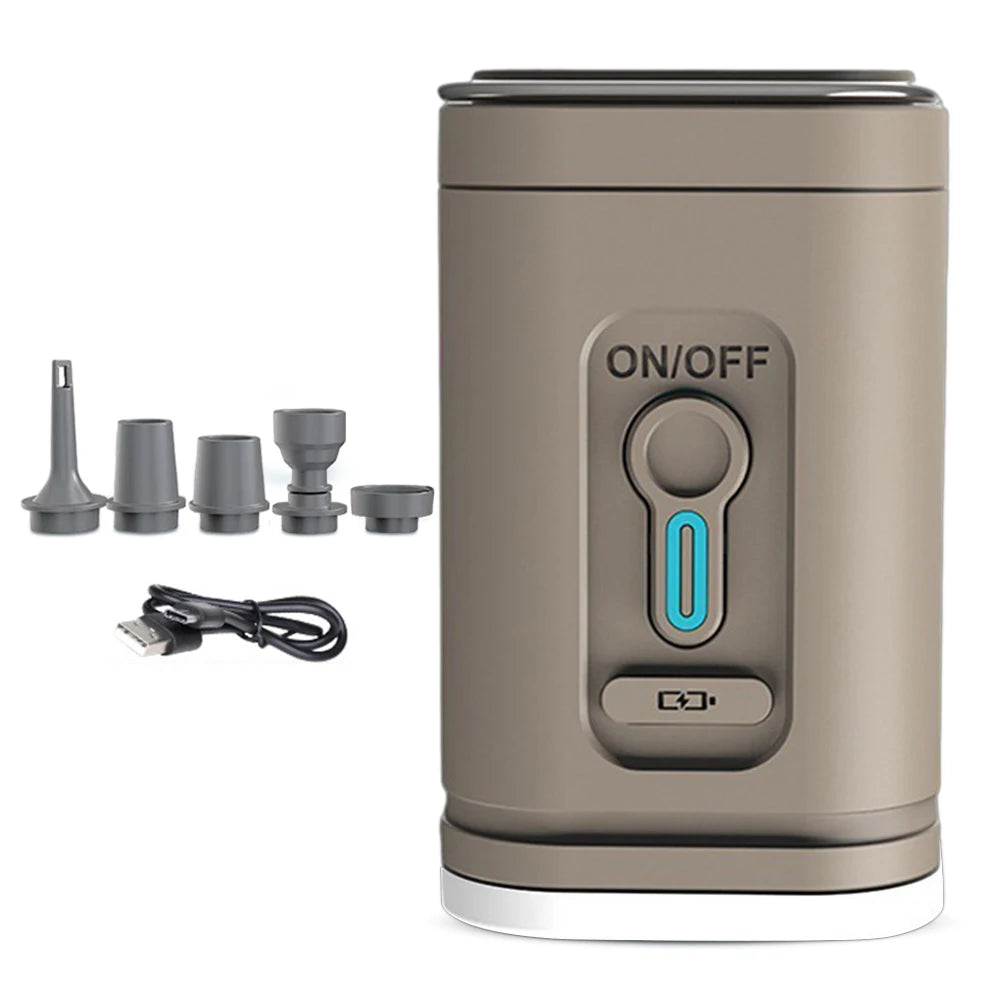 Electric Air Pump Camping Light 3 Lighting Modes Mini Inflate Deflate Pump Rechargeable for Air Beds Boat Swimming Ring