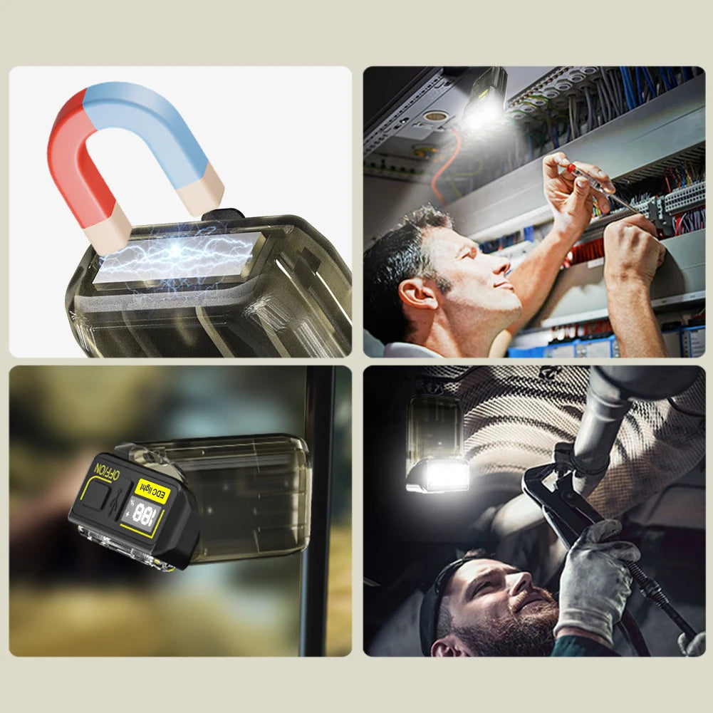 Pocket Camping Light 6 Light Modes LED+COB Mini Keychain Flashlight 380LM Small Flashlights for Walking Hiking Camping Emergency