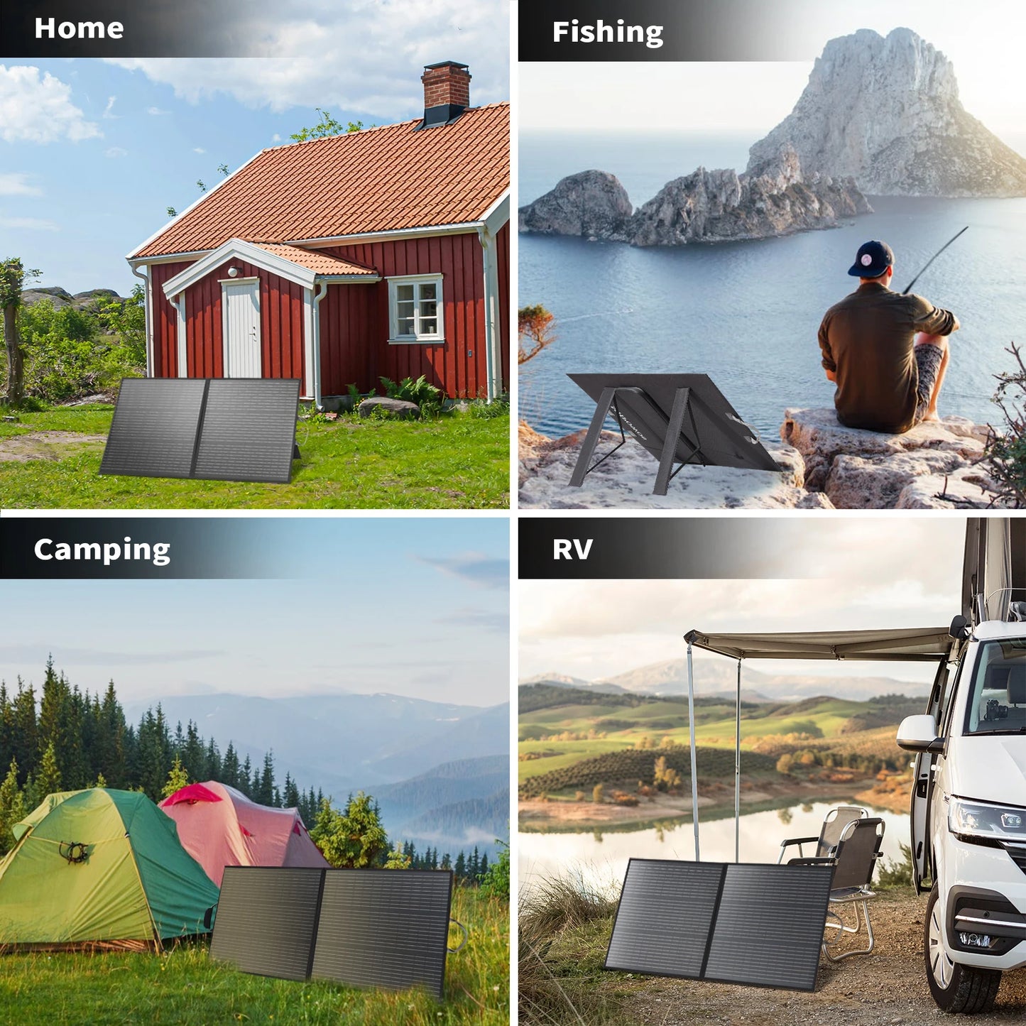 MHPOWOS Power Backup 110W Portable Solar Panel 20V Waterproof Foldable Solar Charger for Camping Fishing Outdoor RV Powerstation