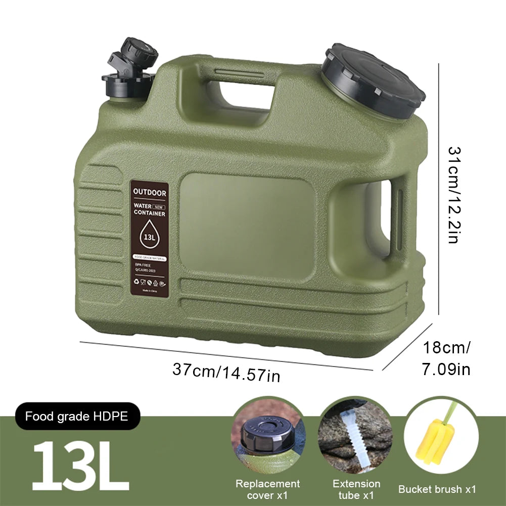 12/13/19L Water Tank Outdoor Water Bin Large Capacity Camping Bucket with Faucet No Leakage Water Bucket Container for Travel
