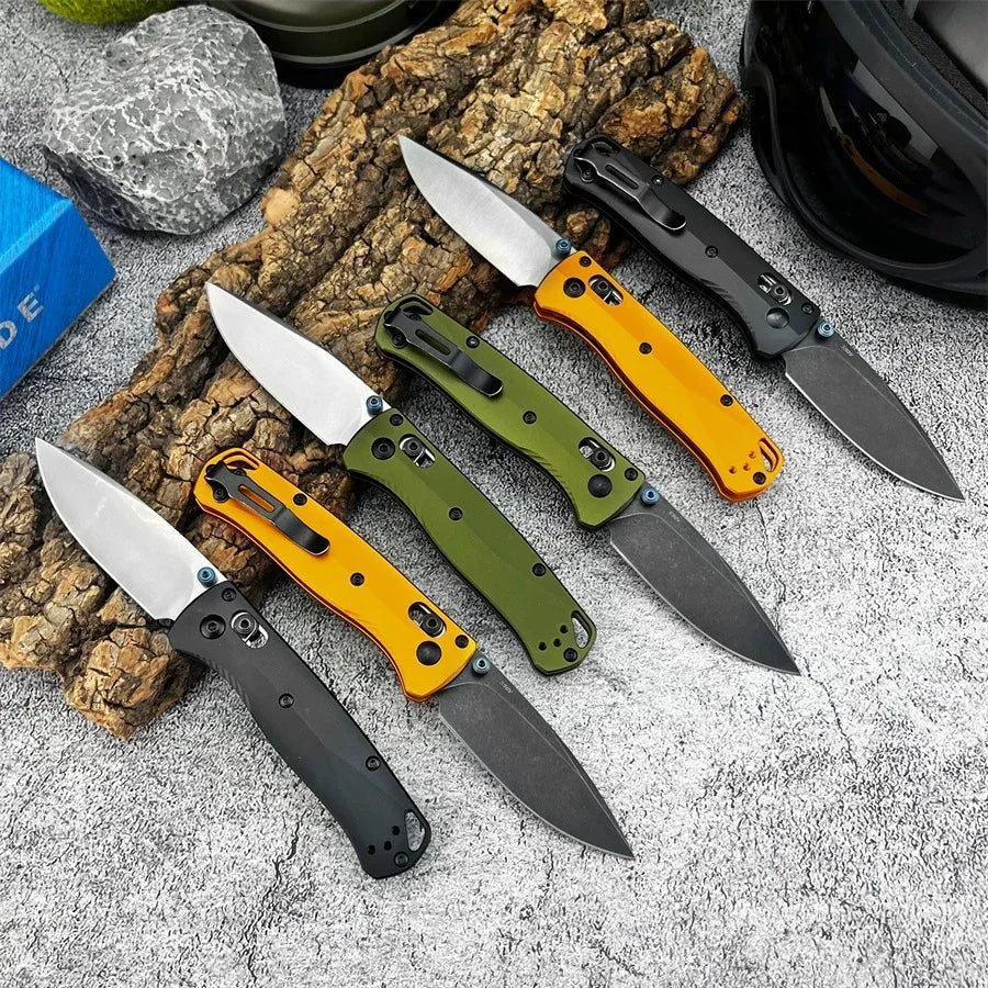 BM 533BK-2 Mini Bugout AXIS Folding Knife Plain Blade Aluminum Handle Outdoor Camping Pocket Knife Rescue Multifunction EDC Tool