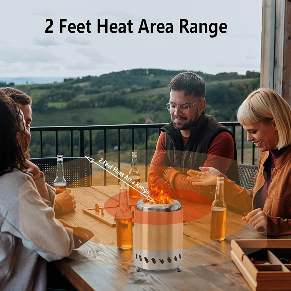 Smokeless Tabletop Fire Pit Stainless Steel Mini Tabletop Firepit Indoor Outdoor Table Top Firepit for Camping Outdoor & Patio