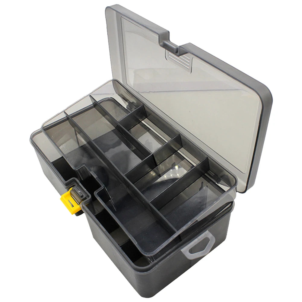 Double Layer Fishing Box with Adjustable Dividers Bait Lure Hook Accessories Box Bait Storage Box Multifunctional Fishing Tool