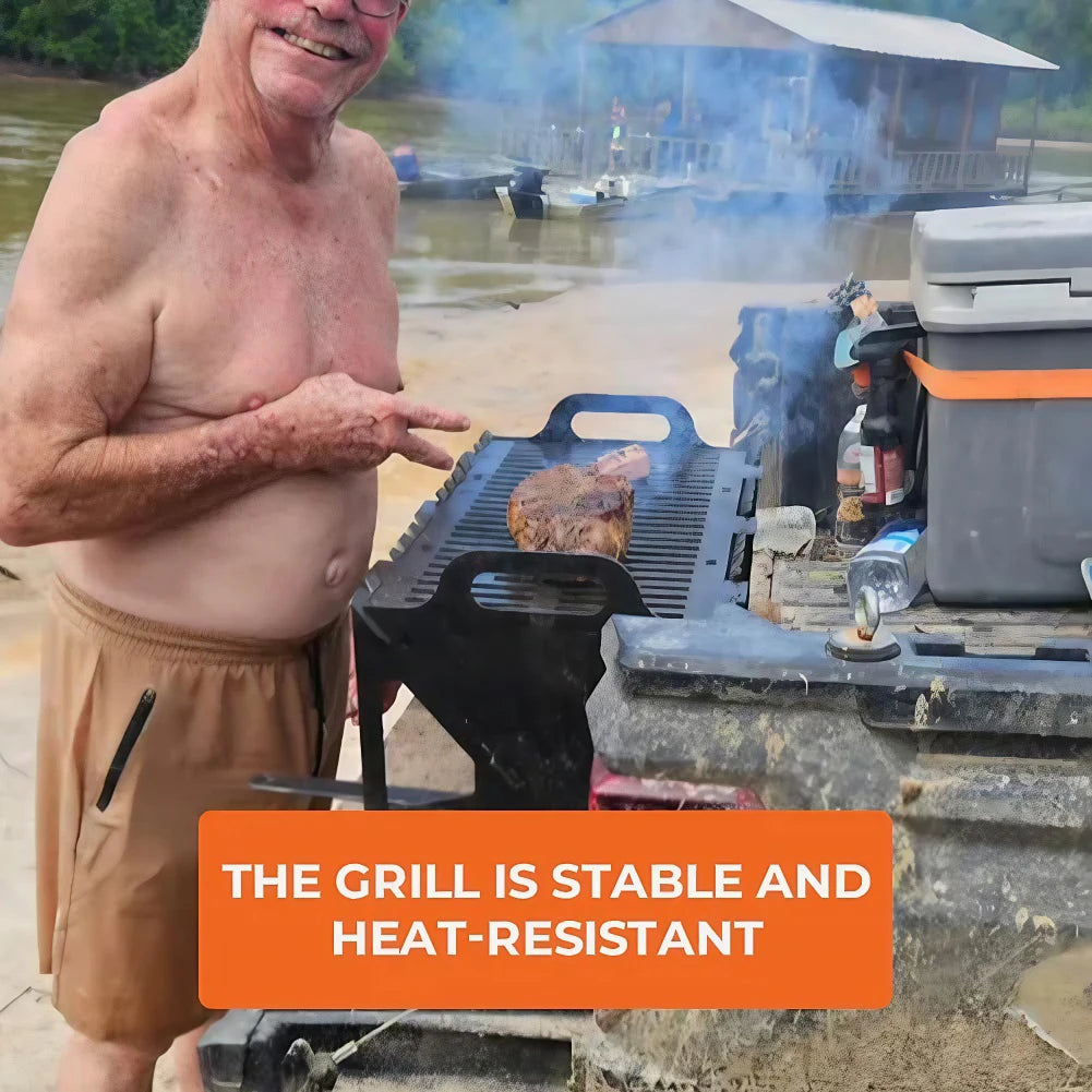 Stainless Steel Compact Charcoal Grill Foldable Small Camping Grills Charcoal Barbecue Picnic Grill Outdoor Camping Equipment