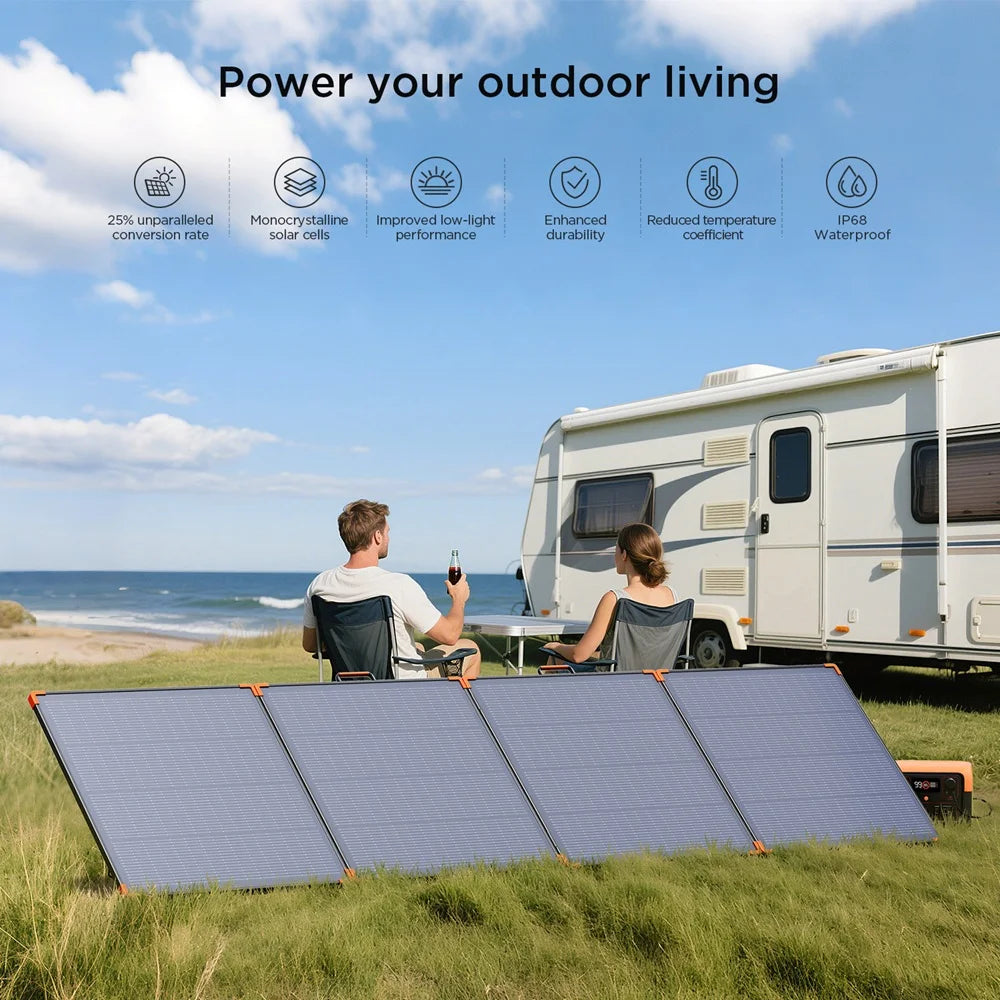 ZOUPW 400W Portable Solar Panel N-Type 16BB High-efficiency N-Type 16BB Cells with a 25% Conversion Rate Durable ETFE Layer