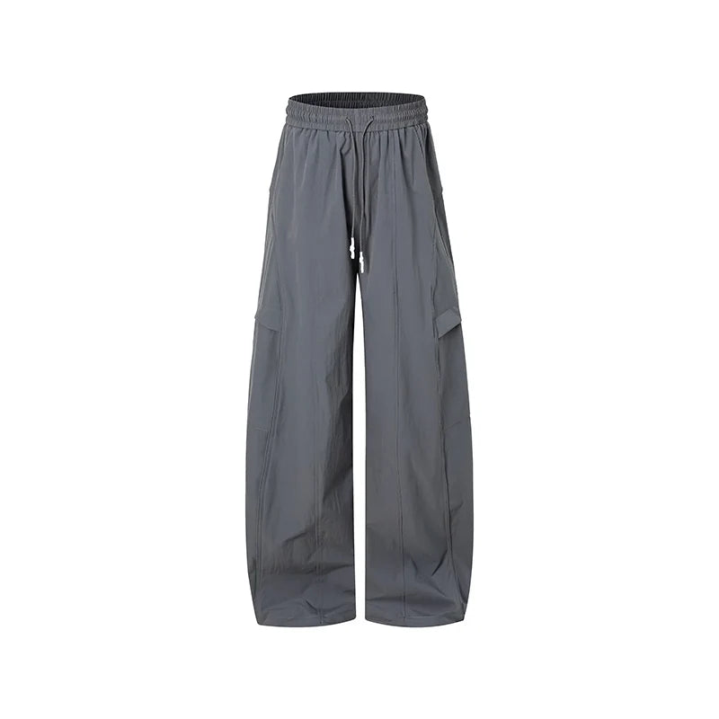 Women's Trendy Street Style Cargo Pants Fashion Oversized Pocket High Waist Baggy Pant Women Hip Hop Straight New Trousers Pink