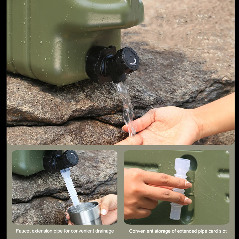 12/13/19L Water Tank Outdoor Water Bin Large Capacity Camping Bucket with Faucet No Leakage Water Bucket Container for Travel