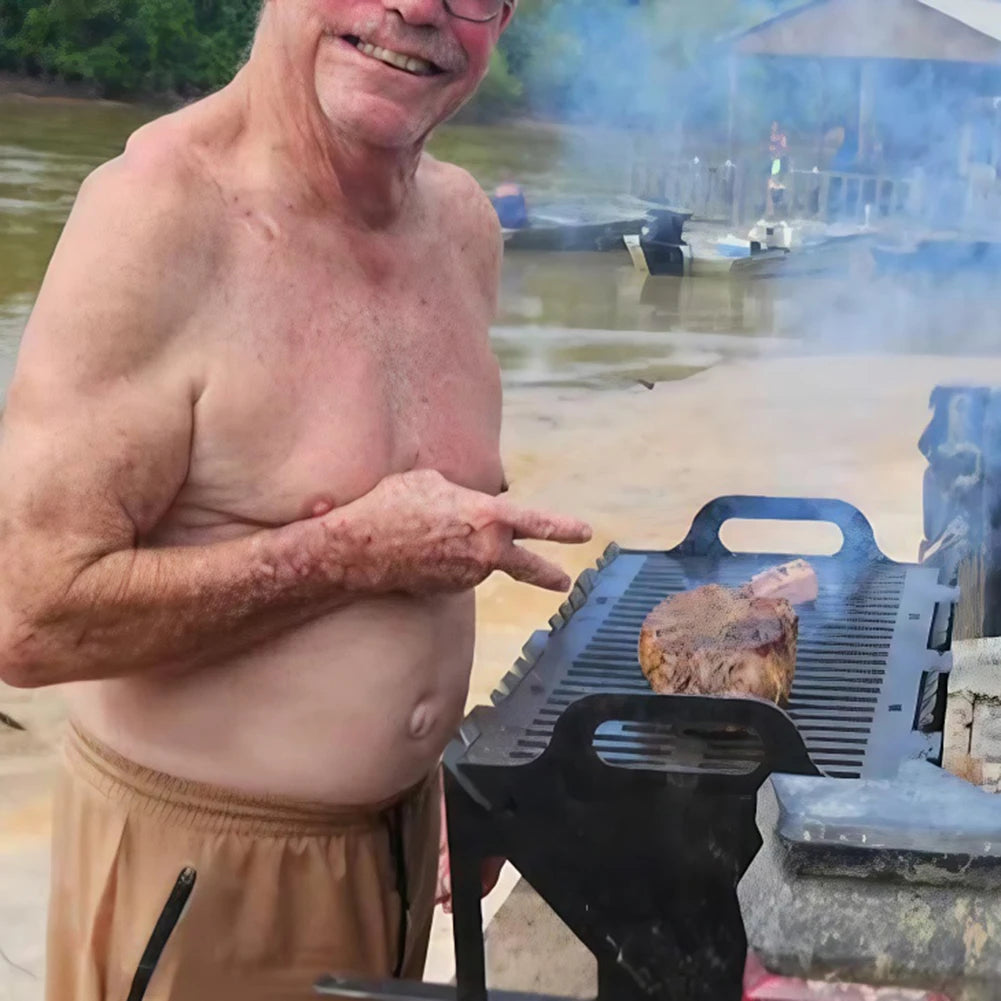 Stainless Steel Compact Charcoal Grill Foldable Small Camping Grills Charcoal Barbecue Picnic Grill Outdoor Camping Equipment