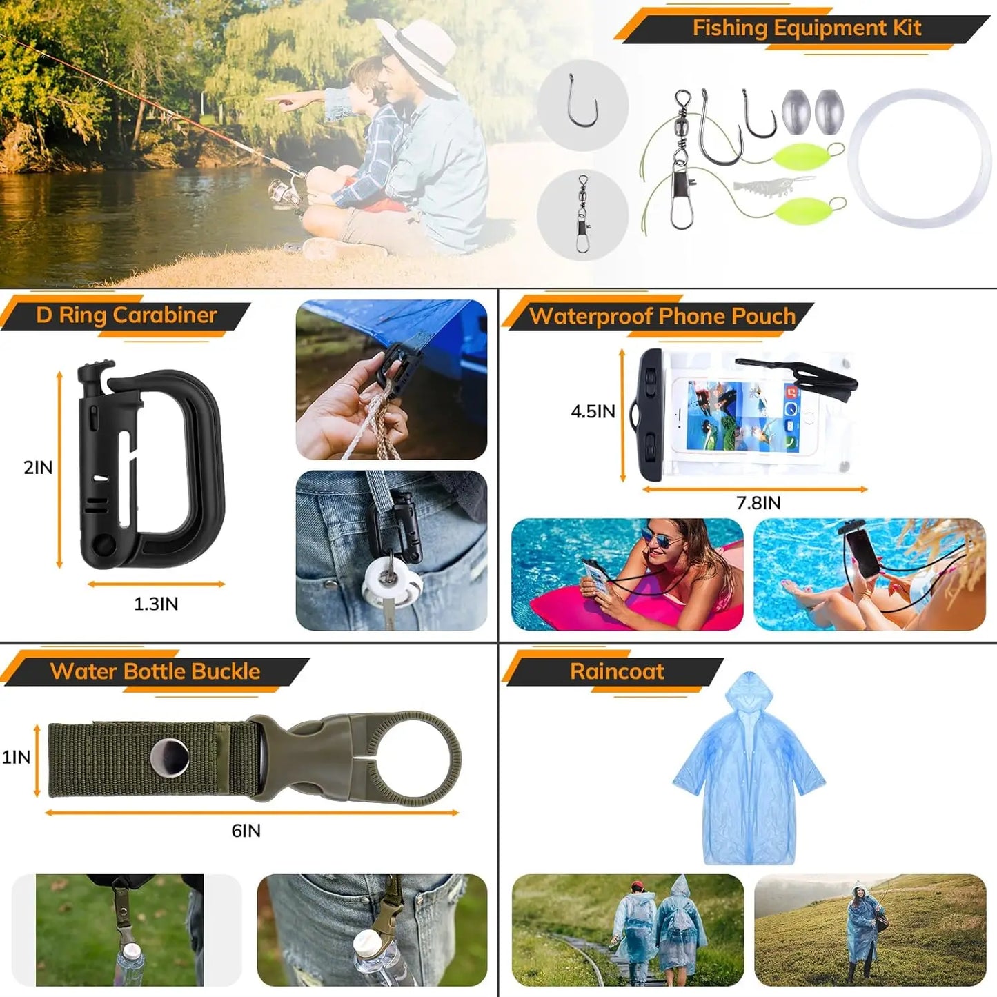 250-Piece Survival Kit with First Aid, Tactical Gear, Emergency Tent & Crossbody Bag for Outdoor Adventure and Gifts