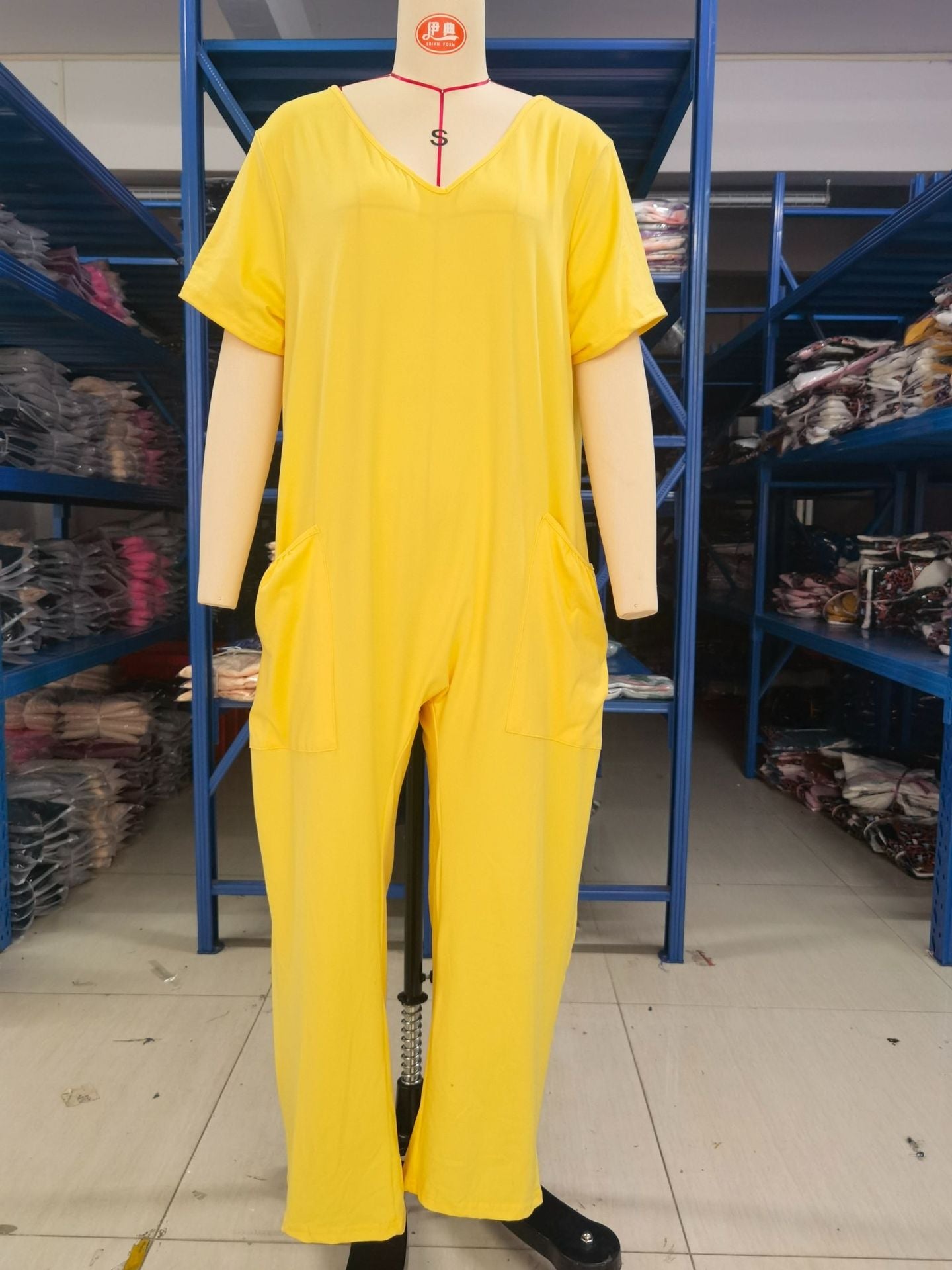 Women's Solid Color Casual Baggy Pocket Romper Women's Solid Color Casual Baggy Pocket Romper