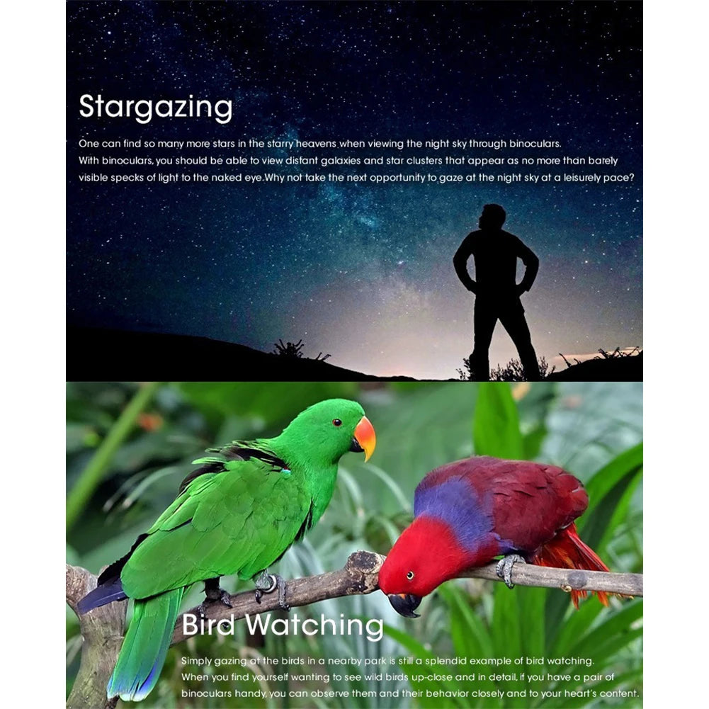 20-180x100 Outdoor Binocular Professional Night Vision Scope Wide-angle IPX4 Waterproof Long-distance Travel Hiking Equipment