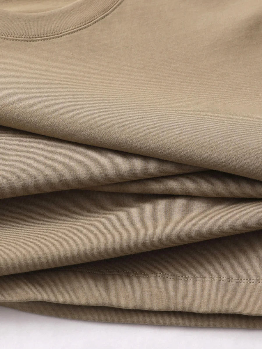 11.29oz 320Grams Heavy Cotton Weight Oversized Loose Men T-shirt Solid Color Drop Shoulder Short Sleeve High Quality