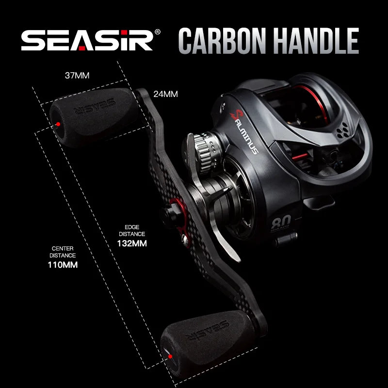 Seasir Salminus Baitcasting Fishing Reel Max Drag 12Kg 8.0:1 High Gear Ratio Metal Aluminum Frame coil