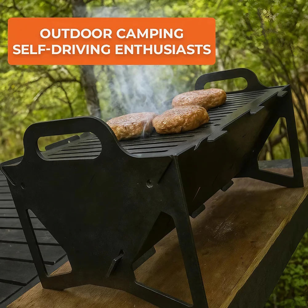 Stainless Steel Compact Charcoal Grill Foldable Small Camping Grills Charcoal Barbecue Picnic Grill Outdoor Camping Equipment