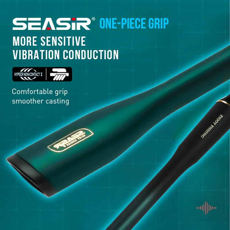 SEASIR Dark Dragon M/ML Two Rod Tips Spinning Baitcasting Fishing Rod Lure Carbon Fiber One-Piece Grip (6-35g/2.1M/2.4M)