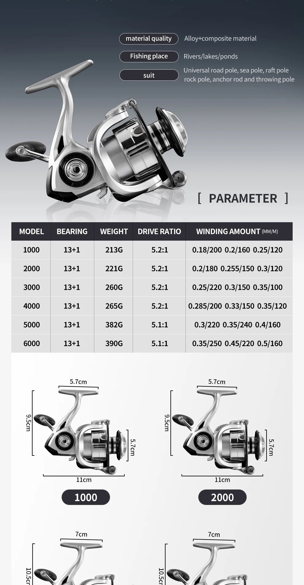 Rooblinos VX Ultralight Max Drag Fishing Reel Fishing Wheel Handle Trolling Carp Fishing Reel for Saltwater or Freshwater Fish