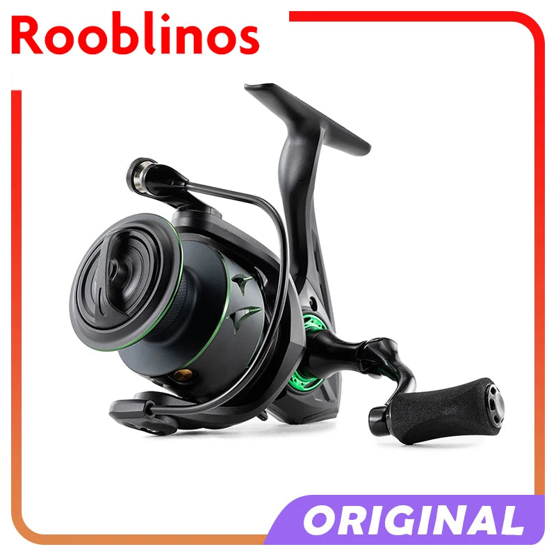 RF Spinning Reel Fishing Reel 5.2:1 Spin Green EVA Knob Fishing Wheel Saltwater Aluminum Spool
