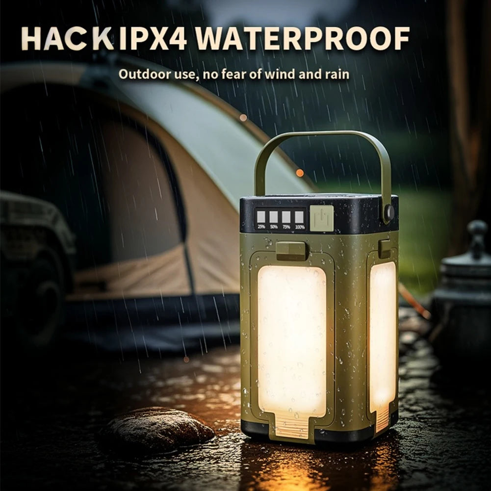 Rechargeable Lantern Power Bank Solar Camping Lantern Portable Flashlight LED Tent Light for Camping Hiking Fishing