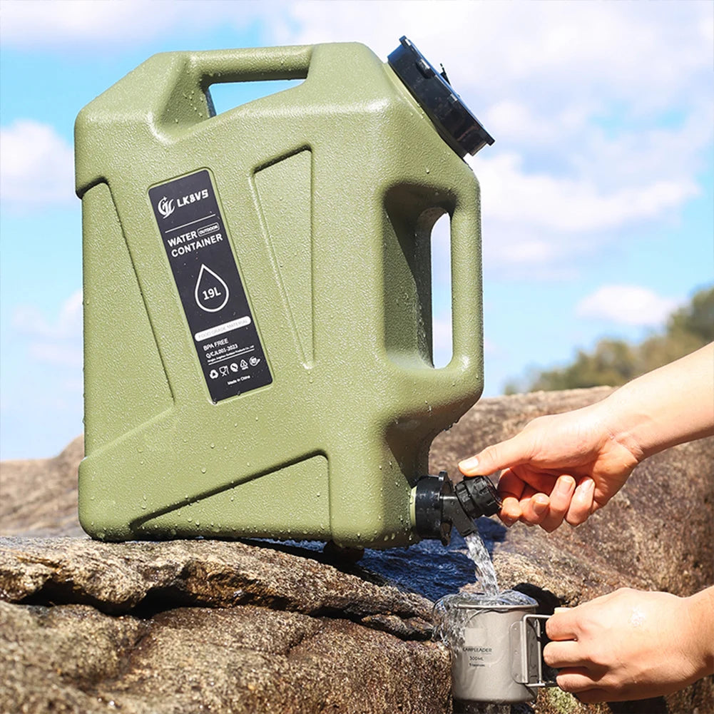 12/13/19L Water Tank Outdoor Water Bin Large Capacity Camping Bucket with Faucet No Leakage Water Bucket Container for Travel