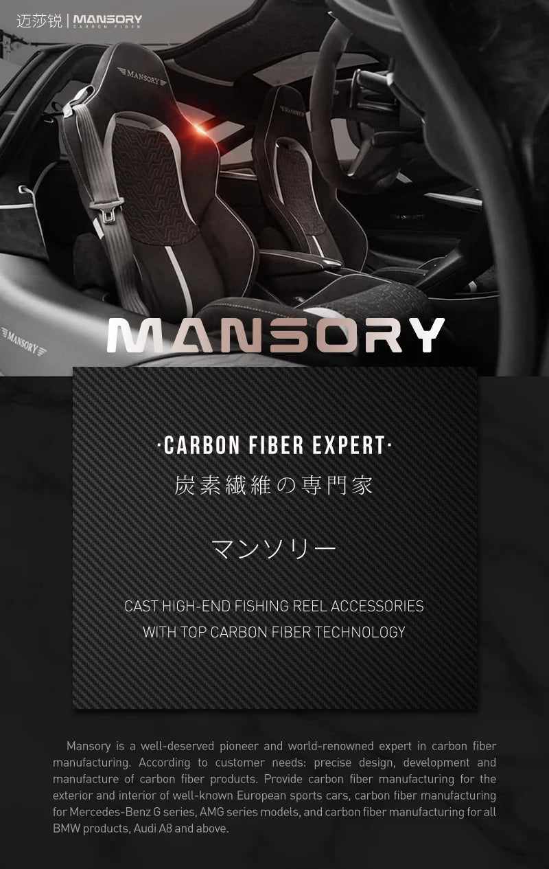 Seasir Mansory Baitcasting Fishing Reel 146g Ultralight Carbon 11+1 7.3:1 HS Ratio Hybrid Ceramic Bearing Double Spools Seawater