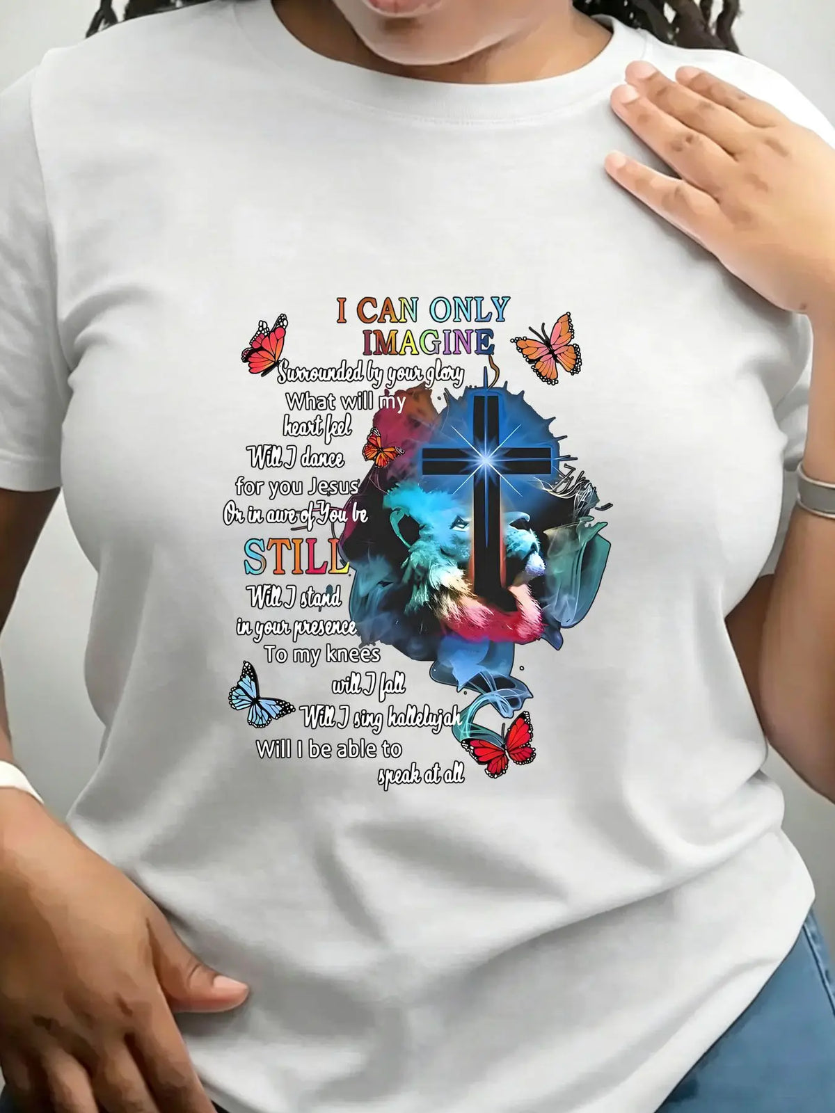 Women's Trendy Crew Neck T-Shirt I Can Only Imagine Shirt Suitable for Casual Sportswear