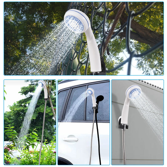 Portable rechargeable camping shower outdoor electric shower pump suitable for camping car washing, gardening, pet cleaning