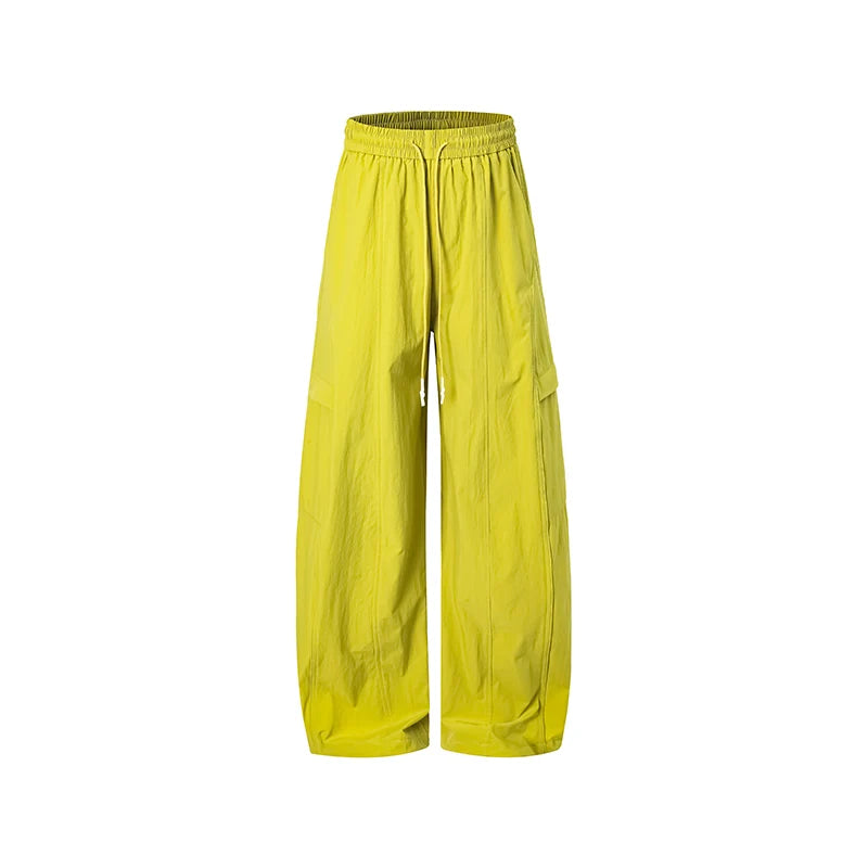 Women's Trendy Street Style Cargo Pants Fashion Oversized Pocket High Waist Baggy Pant Women Hip Hop Straight New Trousers Pink