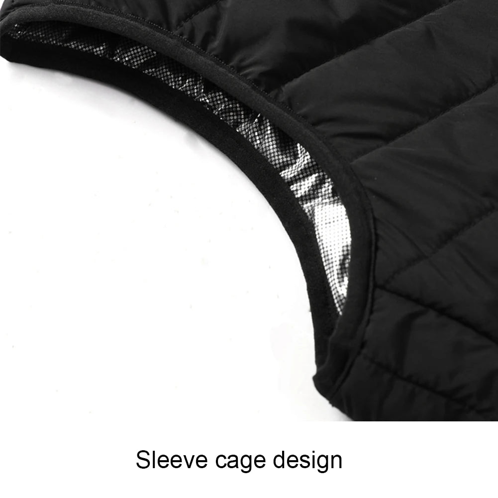 Unisex Electric Heated Vest 9 Heating Areas Heated Vest Coat Washable Lightweight with Zip USB Charging for Winter Sports Hiking