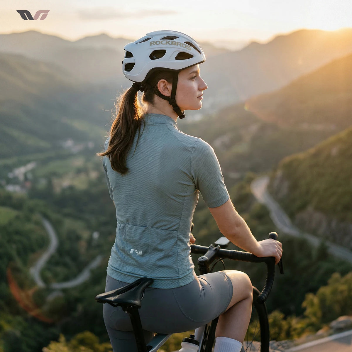 ROCKBROS TVI Women Summer Cycling Jersey Breathable Quick Dry Cycling Jacket Moisture Wicking Top For Cycling Commuting Outdoor