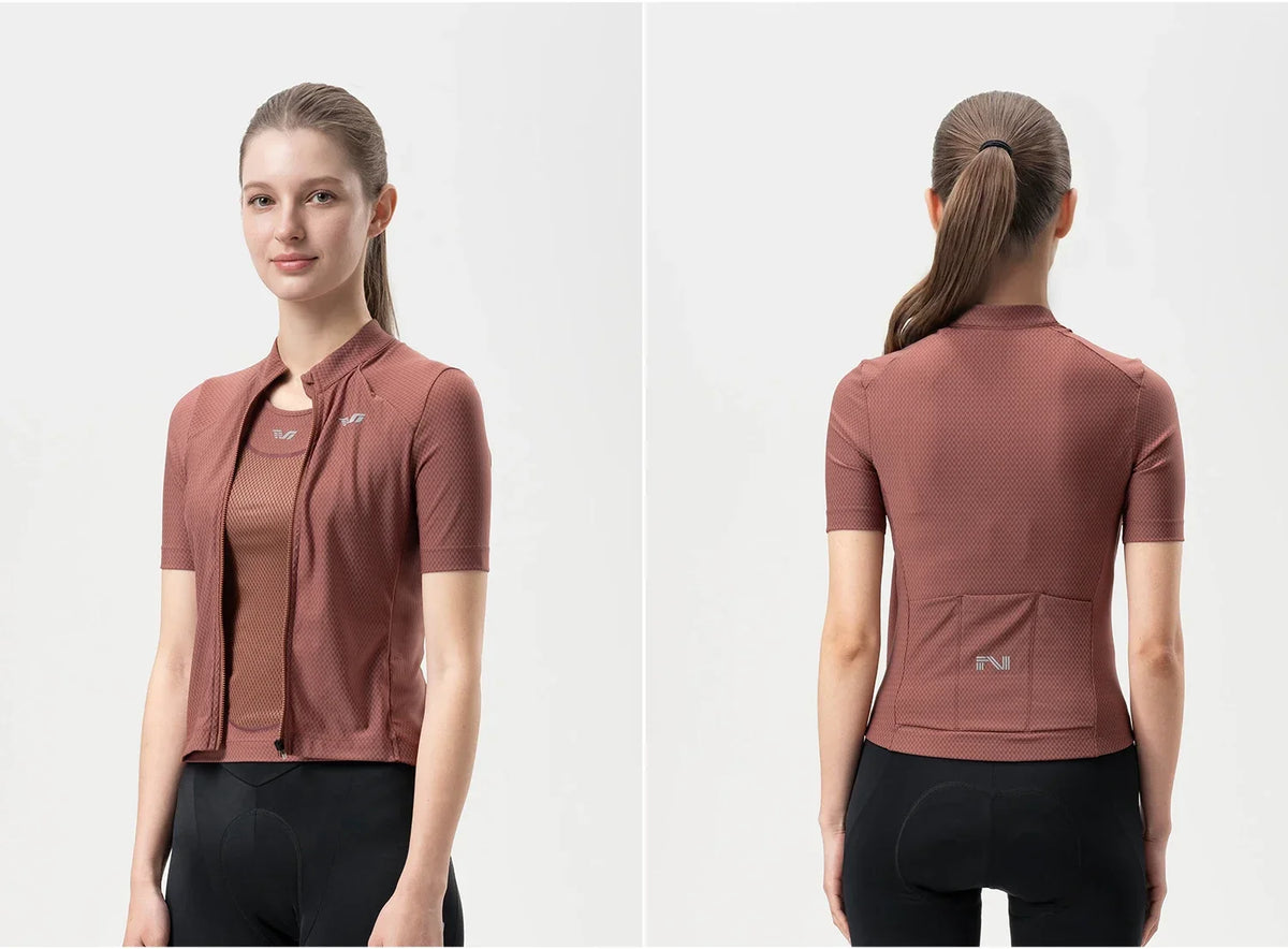 ROCKBROS TVI Women Summer Cycling Jersey Breathable Quick Dry Cycling Jacket Moisture Wicking Top For Cycling Commuting Outdoor